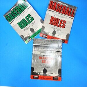 MLB Official Baseball Rules Booklets '64 '65 '66 Sporting News Commissioners